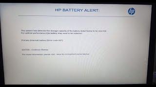 Hp battery alert 601 solucion 2022