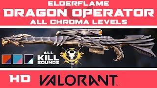 Elderflame Operator VALORANT Dragon Skin | All CHROMA COLORS + Buddy | AWP Skins HD Showcase