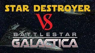 Imperial Star Destroyer II vs the Battlestar Galactica Animated battle