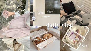 daily vlog 🩰 : productive 6AM, korean cafe, miniso grocery, healthy breakfast, cute outfit｡⋆୨୧