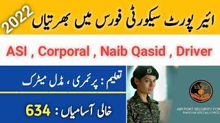 ASF New Jobs 2022 || Air Port Security Force Jobs 2022 || New Government Jobs 2022