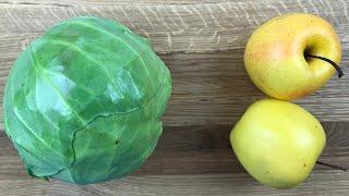 Just two ingredients - Cabbage and Apples! Salad in 5 minutes!