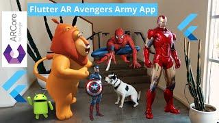 ARCore Flutter 2.5 Tutorial 2021 - Develop Virtual AR Avengers Army Flutter Augmented Reality App