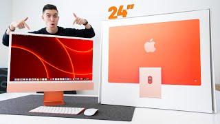 The NEW 24" iMac UNBOXING and SETUP - ORANGE