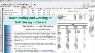 NutriSurvey Software for nutrition data analysis | Nutrition Assessment #nutrition