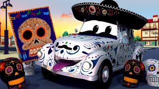 Авто Патруль -  Машина СКЕЛЕТ (Праздник мёртвых) - Автомобильный Город    детский мультфильм