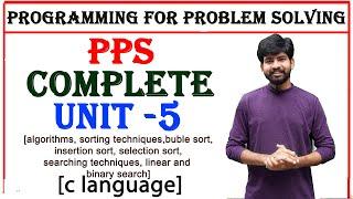 pps complete unit 5  | c language complete unit 5 explaination | programming for problem solving