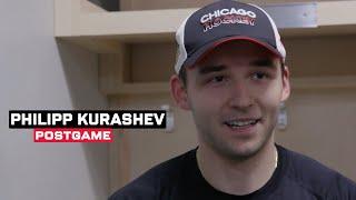 Philipp Kurashev speaks on his goal and overtime win | Chicago Blackhawks