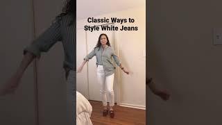 3 Classic Ways to Style White Straight Leg Ankle Jeans For This Spring