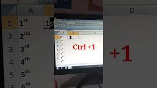 how to write 1st 2nd... in Excel #exceltricks #trandingshorts #computertricks #viralvideo