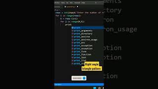 Try out this Right angle triangle pattern in Python || #shorts #python #coding