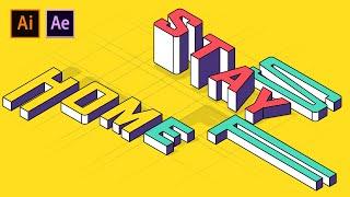 Simple Isometric Typography Text Animation - Adobe Illustrator & After Effects Tutorial