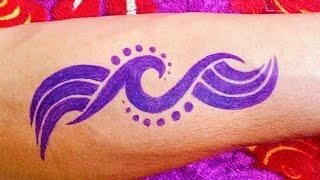 How to make a simple Tribal tattoo in hand with pen ll Amazing tattoo designs