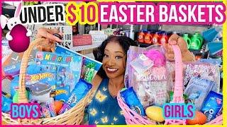 Under $10 Easter Basket Ideas~Dollar Tree Easter Gift Basket Ideas~Easter Baskets on a budget