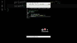 Find reverse of given number in c programming #shorts