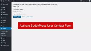 How to install BuddyPress User Contact Form