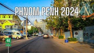 Drive in the Middle of Phnom Penh 2024 Cambodia | 4K HDR Scenic Drve