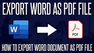 How to Save/Export Microsoft Word Document as a PDF File