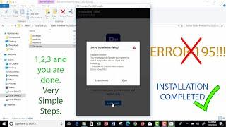 How to Fix Error Code 195 during installation of Adobe Products. Complete Fix with Different Options