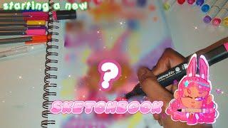 START A new SKETCHBOOK with me ft. review of the Ohuhu Marker Pad️ 🩵(draw with me)