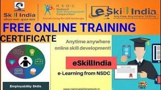 Eskill India-NSDC Free online Certificate / Govt. certificate courses for all