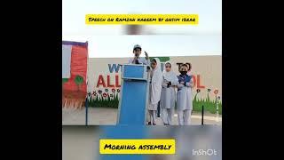 speach on Ramzan kareem by Qasim abrar