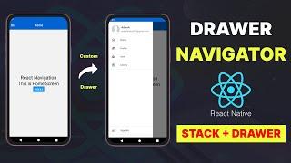 #5 Drawer Navigation in React Native | React Native Tutorial | React Navigation Merge Stack & Drawer
