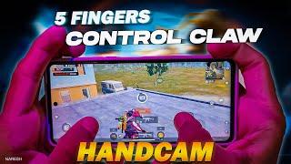 Finally New Solo vs Squad Handcam Gameplay With 5 Fingers Control Claw | BGMI HANDCAM | Code in dis.