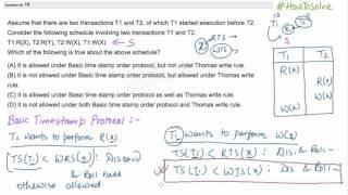 Example on Basic time stamp order protocol &  Thomas write rule