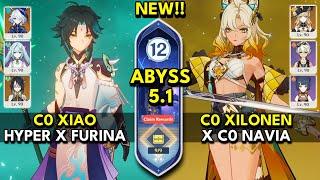 NEW Spiral Abyss 5.1 Floor 12 (9 Stars) C0 XIAO & C0 XILONEN - Genshin Impact 5.1