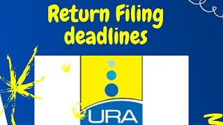 Understanding URA Return Filing and return amendment due dates and deadlines