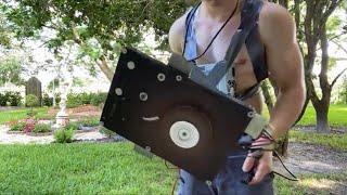 Making lawnmower from hard drive.