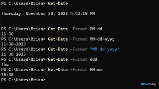 PowerShell Date and Time Formatting