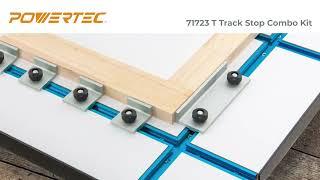 POWERTEC T Track Stop Combo Kit, T-Track Woodwork