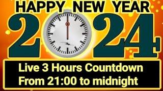 Live Countdown 3 hours (Happy New Year 2024) from 21:00 to midnight Remix Peace Rescued and BBC News