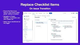 Checklists & Jira Automation: Replace Checklist Items on Transition