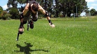 Jumping Stilts Front Flip Fail