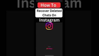 How To Recover Deleted Chats On Instagram | Recover deleted messages on Instagram #shorts