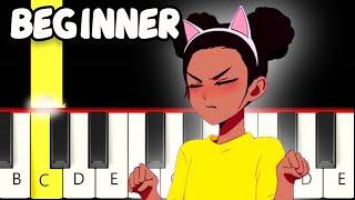 Sad Cat Dance - Amanda the Adventurer Animation - Fast and Slow (Easy) Piano Tutorial - Beginner