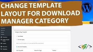 How to Change Default Template Layout For Category Page in Download Manager Plugin in WordPress