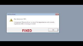 How To Fix Run-time error '339': Component 'Mscomctl.ocx'