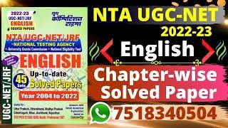 #UGC-NET/JRF English Chapter-wise Solved Papers 2022-23 ||#NTA NET English || #Yct Book