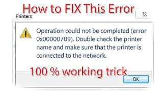 How to solve or Fix Set as default printer error : 0x00000709 100 % works 2020