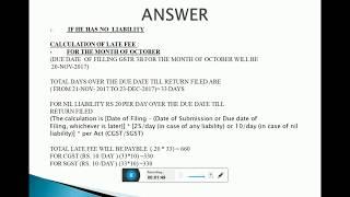 CALCULATION OF LATE FEE IN GST