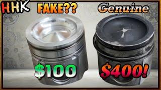 Are CHEAP Ebay "genuine Cummins" pistons legit? Side by side comparison with REAL Cummins pistons!