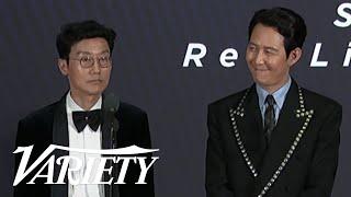 Lee Jung-jae & Hwang Dong-hyuk 'Squid Games' Full Backstage Emmys 2022 Speech