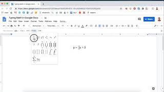 Typing Fractions in Google Docs