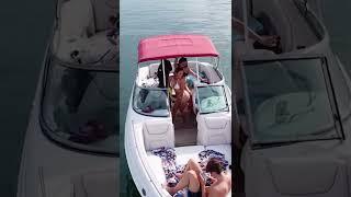 young girls in #bikini #dancing and doing #tiktok videos  on #motoryacht with #dreamyachtcharter