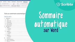 Faire un sommaire automatique sur Word en moins de 3 minutes ! | Scribbr 