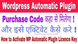 Wordpress Automatic Plugin Purchase Code | WP Automatic Plugin Licence Key Activate kaise karte hai